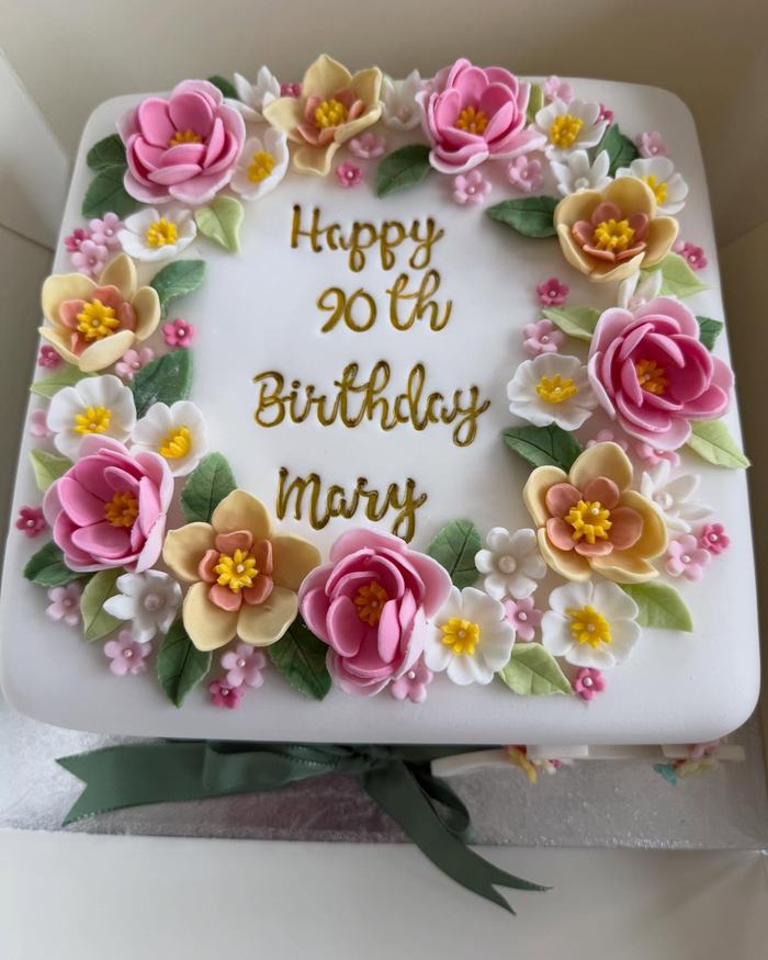 Ninetieth Birthday Flower Wreath