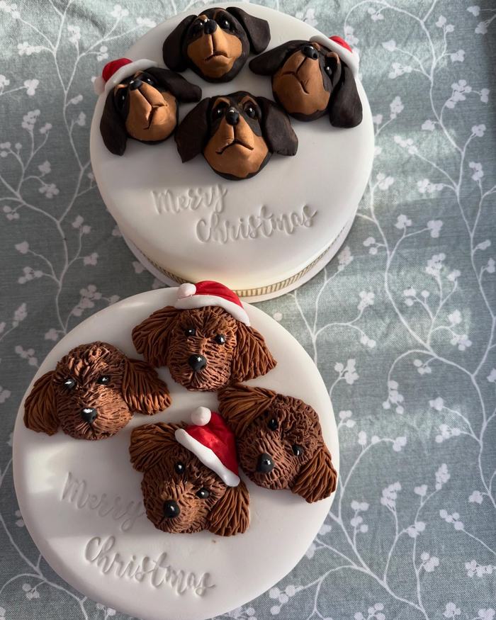 Christmas Dog Cakes