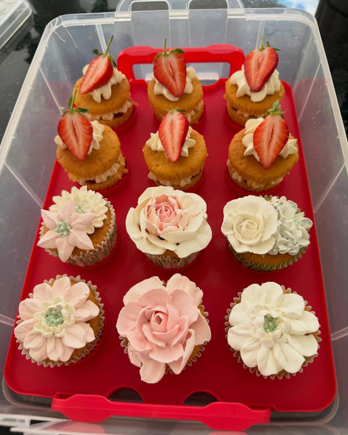 Strawberry and Buttercream Cupcakes