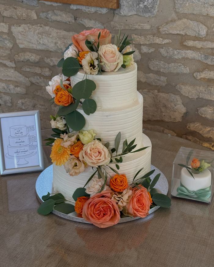 Peach and Ivory Three Tier
