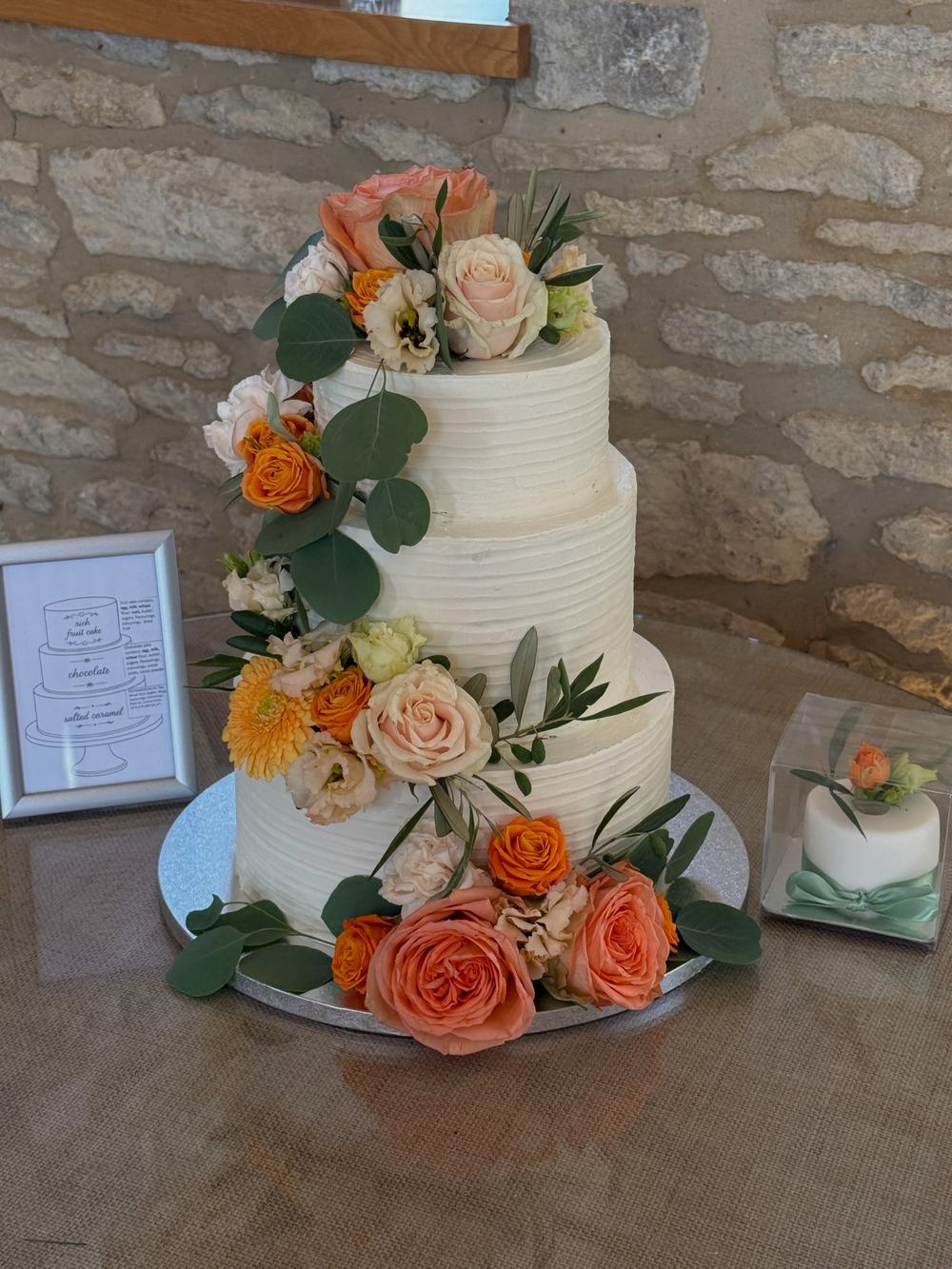 Peach and Ivory Three Tier