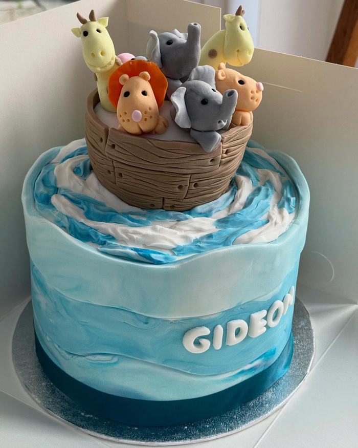 Noah's Ark Christening Cake