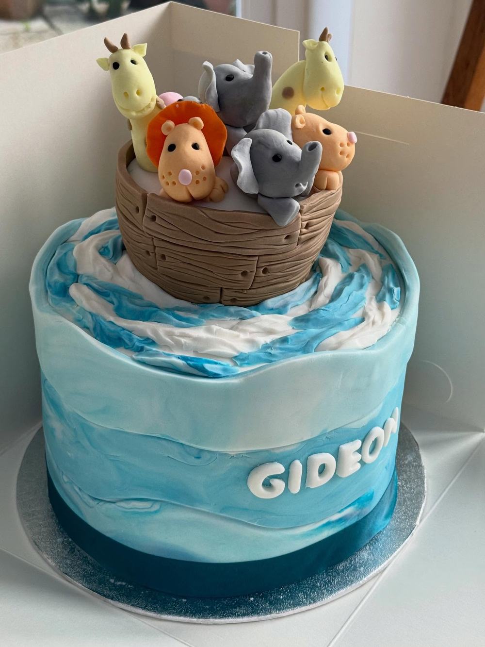 Noah's Ark Christening Cake