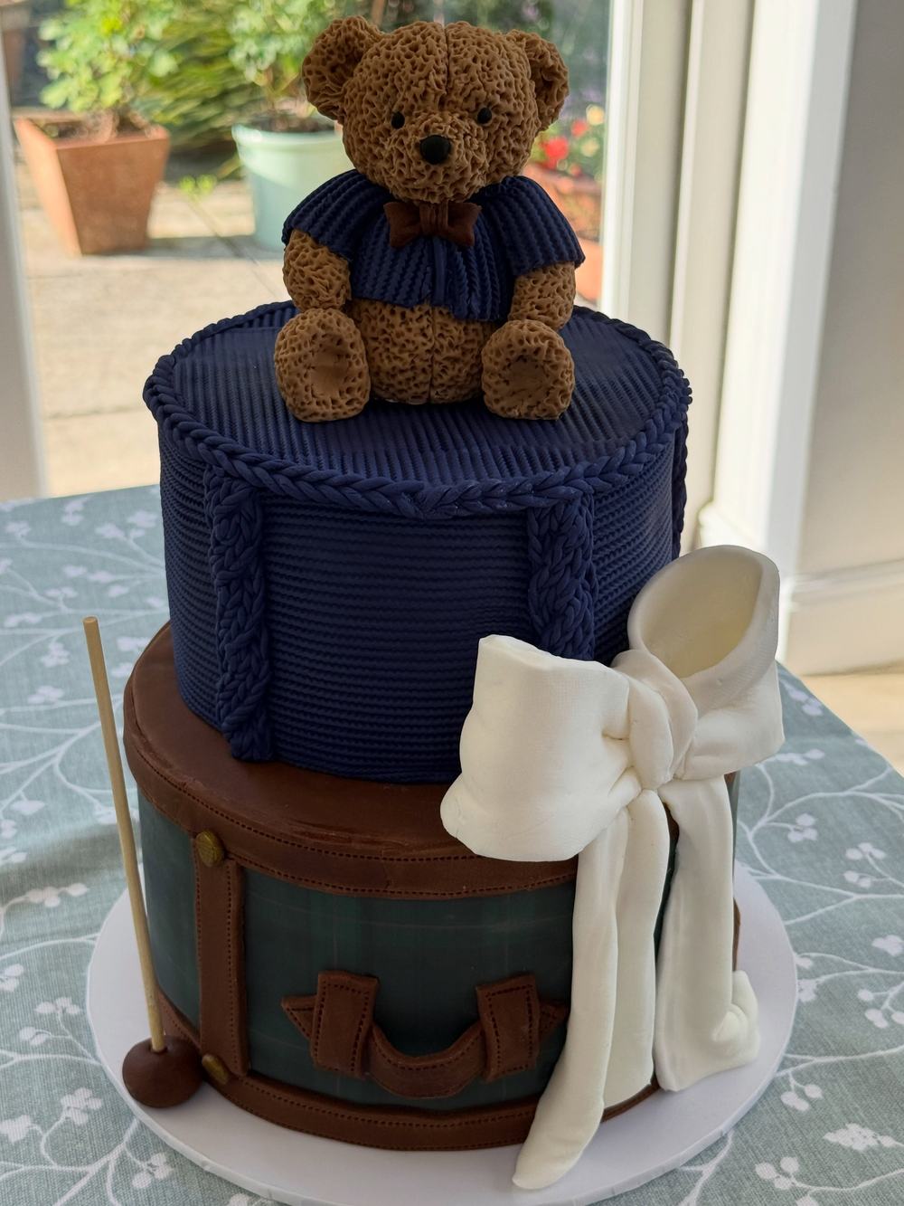 Teddy Bear Christening Cake