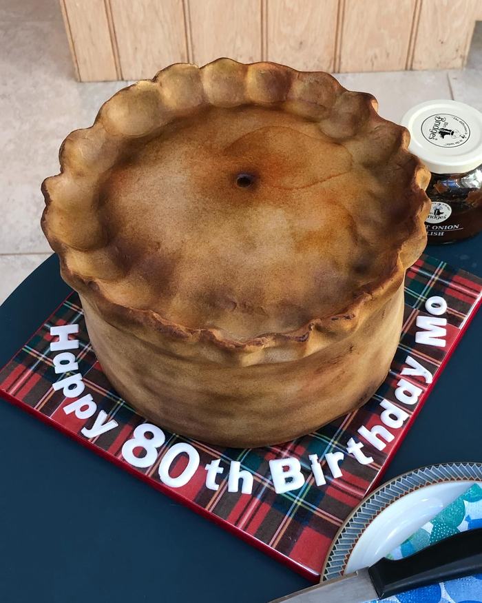Pork Pie Eightieth Birthday Cake