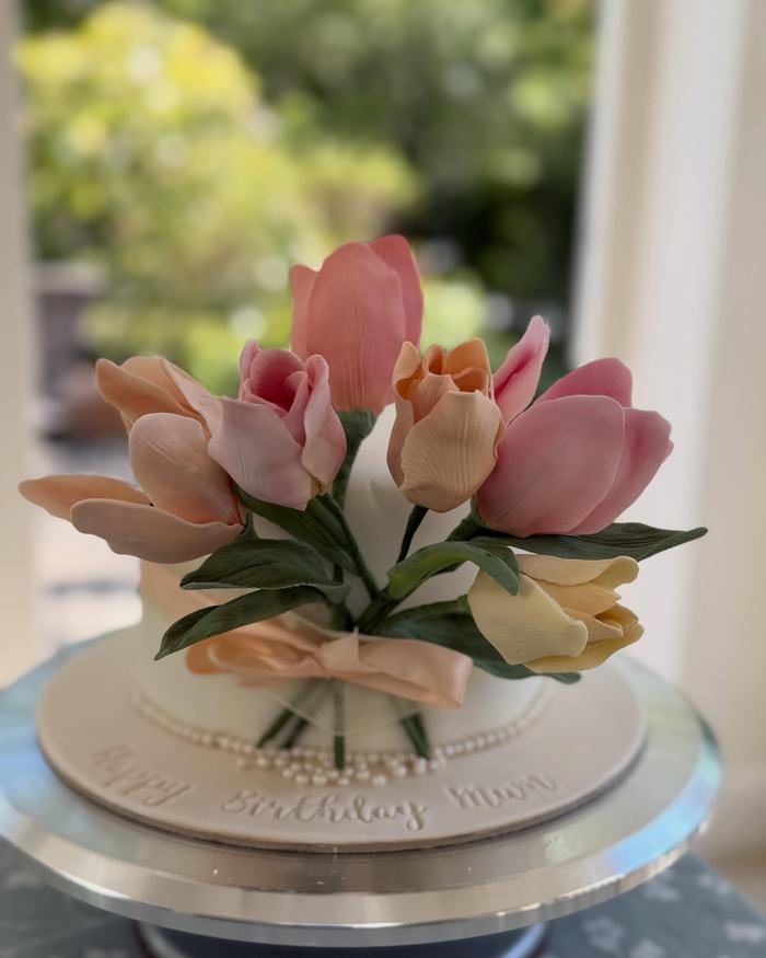 Sugar Tulip Birthday Cake