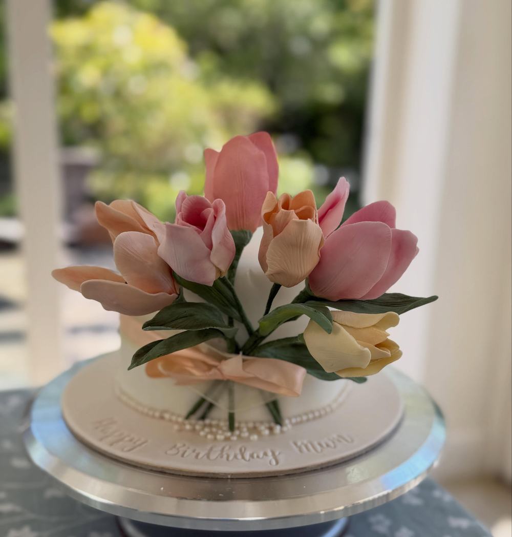 Sugar Tulip Birthday Cake